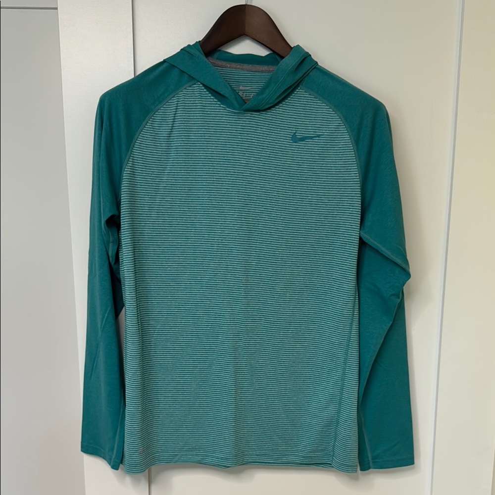 Nike Running Teal Dri-Fit Long Sleeve Hoodie